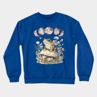 Cute Cottagecore Frog Mushroom Floral Moon Vintage Crewneck Sweatshirt